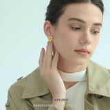 Textured Heart Stud Earrings