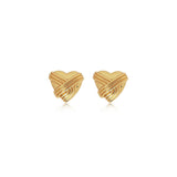 Textured Heart Stud Earrings