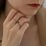 Rectangular Chain Accent Ring
