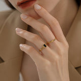 Rectangular Chain Accent Ring