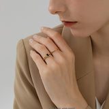 Rectangular Chain Accent Ring