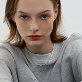 Dual Layer Beaded Chain Necklace
