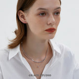 Dual Layer Beaded Chain Necklace