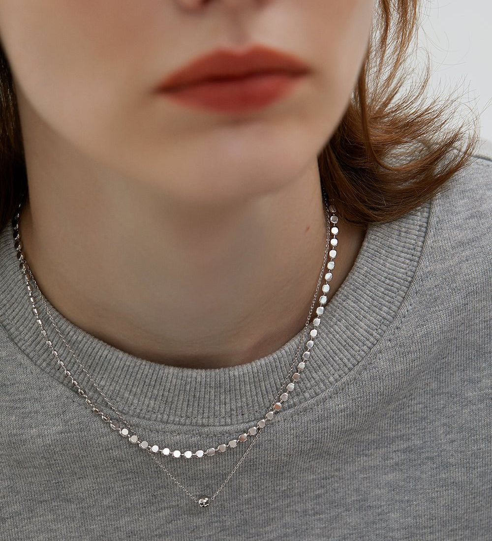 Dual Layer Beaded Chain Necklace