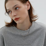 Dual Layer Beaded Chain Necklace