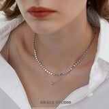 Dual Layer Beaded Chain Necklace