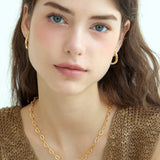 Textured Oval Link Chain Necklace