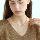 Textured Oval Link Chain Necklace