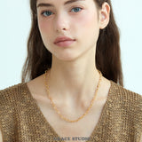 Textured Oval Link Chain Necklace