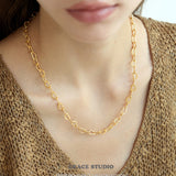 Textured Oval Link Chain Necklace