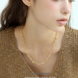 Textured Oval Link Chain Necklace