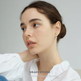 Duo Tone Oval Drop Earrings