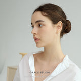 Duo Tone Oval Drop Earrings