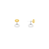 Duo Tone Oval Drop Earrings
