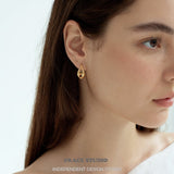Petal Hollow Teardrop Hoop Earrings