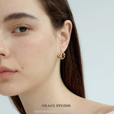 Petal Hollow Teardrop Hoop Earrings