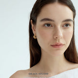 Petal Hollow Teardrop Hoop Earrings