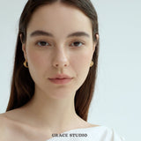 Petal Hollow Teardrop Hoop Earrings