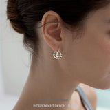 Petal Hollow Teardrop Hoop Earrings