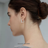 Petal Hollow Teardrop Hoop Earrings