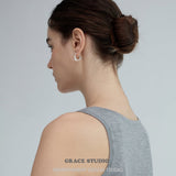 Petal Hollow Teardrop Hoop Earrings