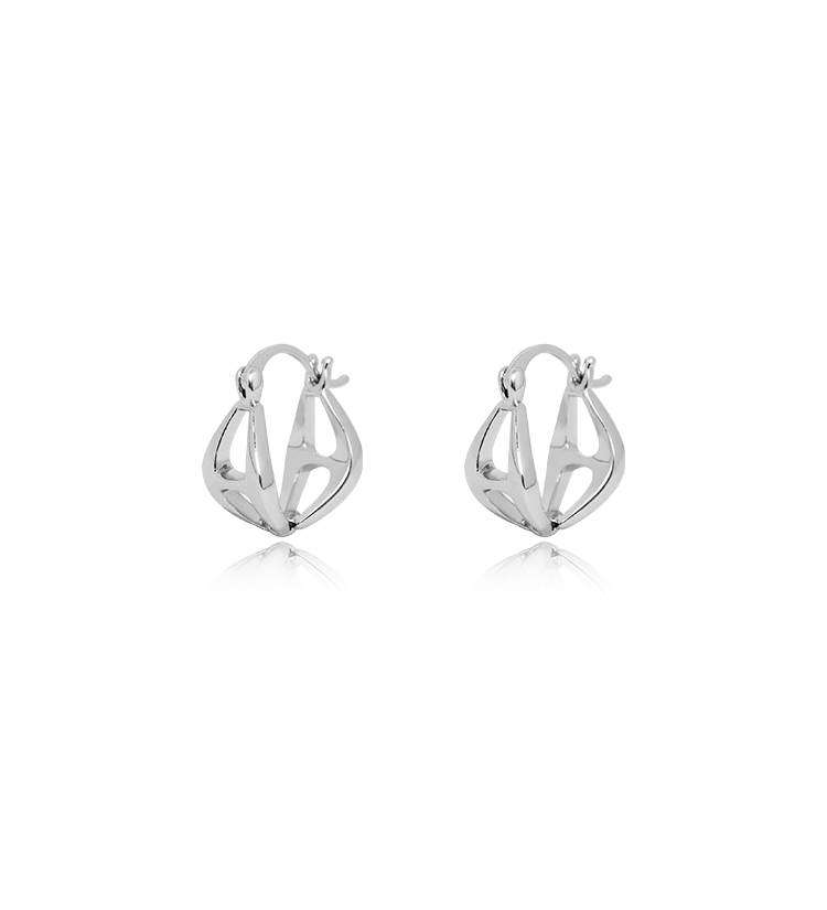 Petal Hollow Teardrop Hoop Earrings