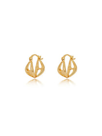 Petal Hollow Teardrop Hoop Earrings - Grace Studio