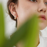 Radiant Curve Baguette Hoop Earrings