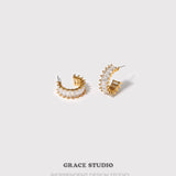 Radiant Curve Baguette Hoop Earrings