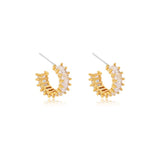 Radiant Curve Baguette Hoop Earrings