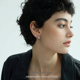 Classic Grey Pearl Drop Stud Earrings