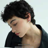 Classic Grey Pearl Drop Stud Earrings