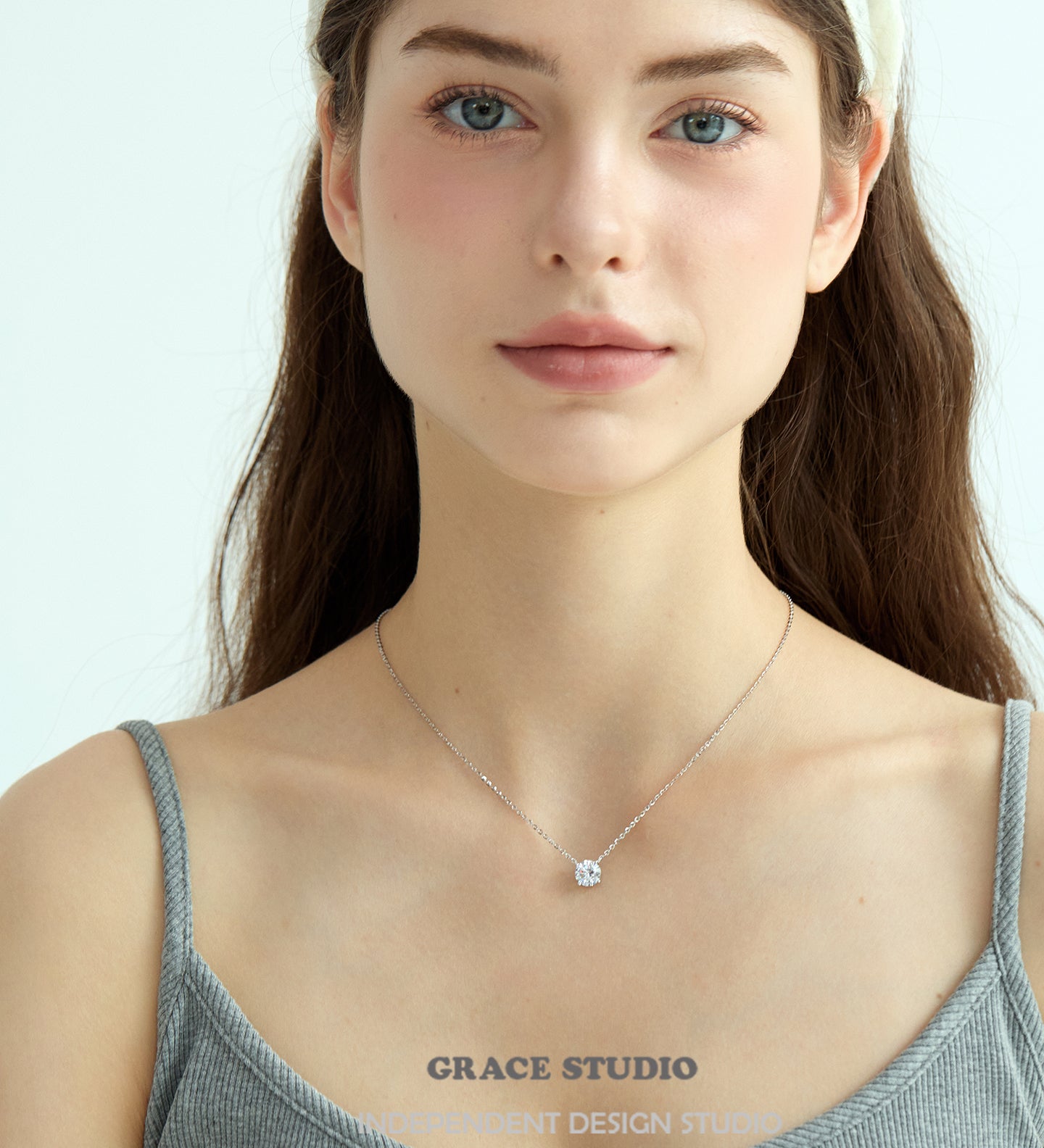 Round Moissanite Solitaire Necklace