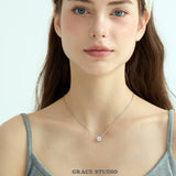 Round Moissanite Solitaire Necklace