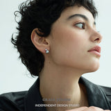 Classic Grey Pearl Drop Stud Earrings