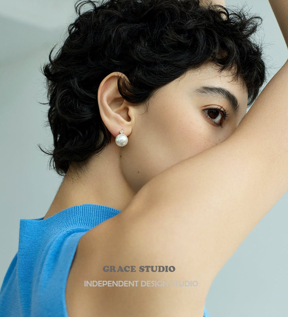 Classic Pearl Drop Stud Earrings