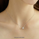 Round Moissanite Solitaire Necklace