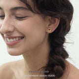Heart Knot Enamel Stud Earrings