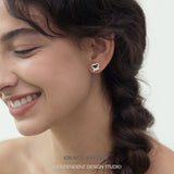 Heart Knot Enamel Stud Earrings