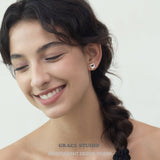 Heart Knot Enamel Stud Earrings