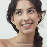 Heart Knot Enamel Stud Earrings