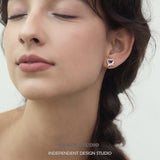 Heart Knot Enamel Stud Earrings