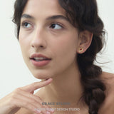 Heart Knot Enamel Stud Earrings