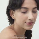 Heart Knot Enamel Stud Earrings
