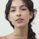 Heart Knot Enamel Stud Earrings