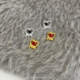 Heart Knot Enamel Stud Earrings