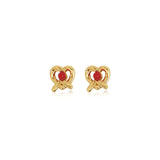 Heart Knot Enamel Stud Earrings