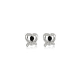 Heart Knot Enamel Stud Earrings