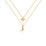 Western Heart Charm Necklace Set