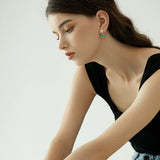 Enamel Heart Pearl Drop Earrings